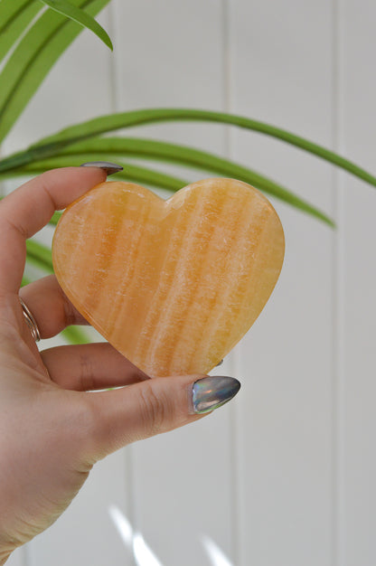 Orange Calcite Heart