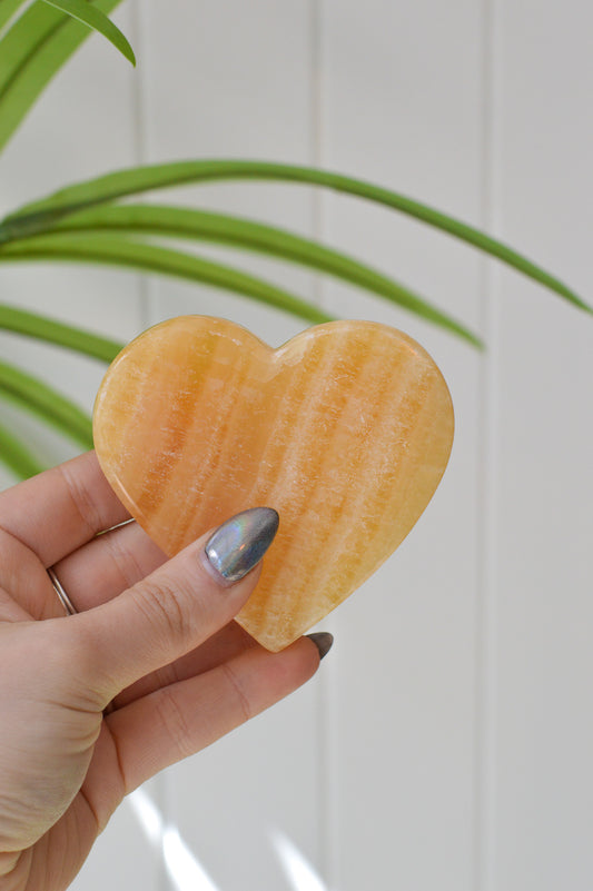 Orange Calcite Heart