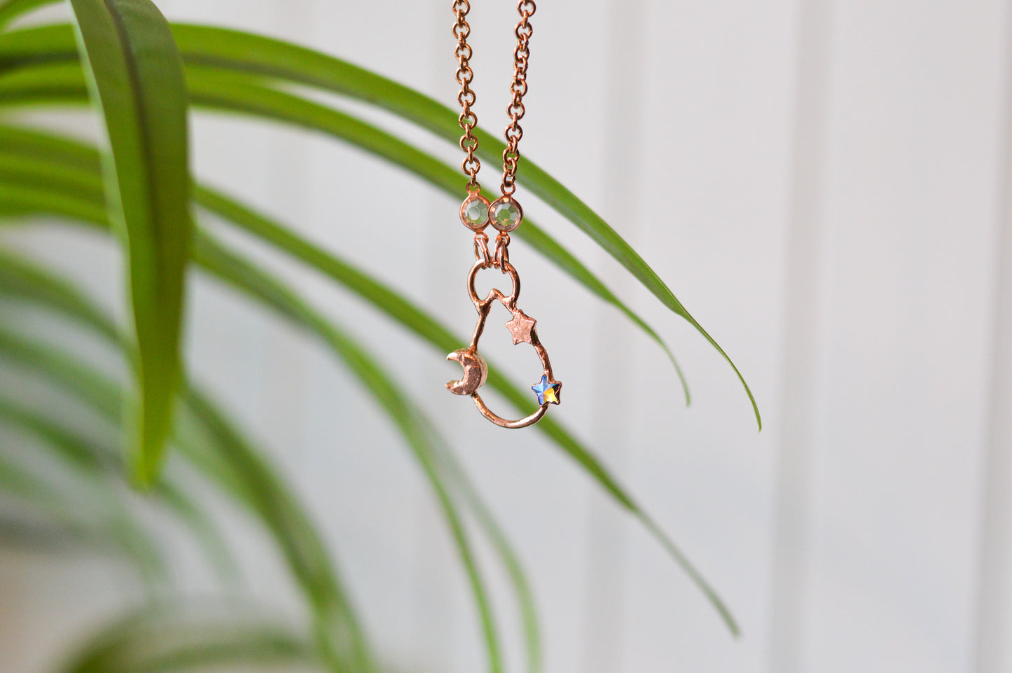Celestial Rhinestone Copper Necklace II