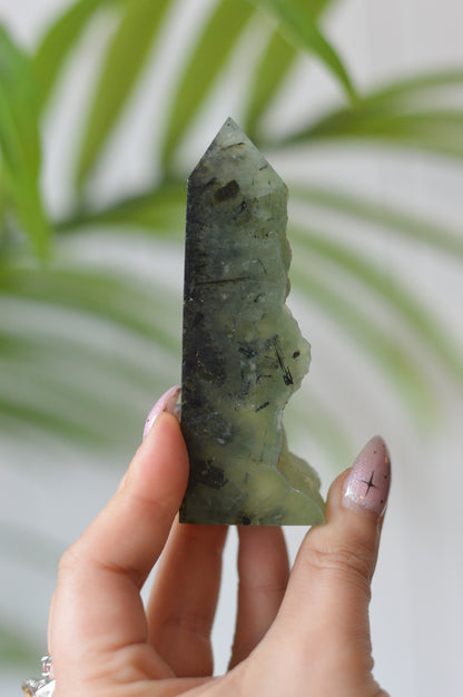 Prehnite Raw Edge Point
