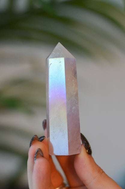 Aura Rose Quartz Point