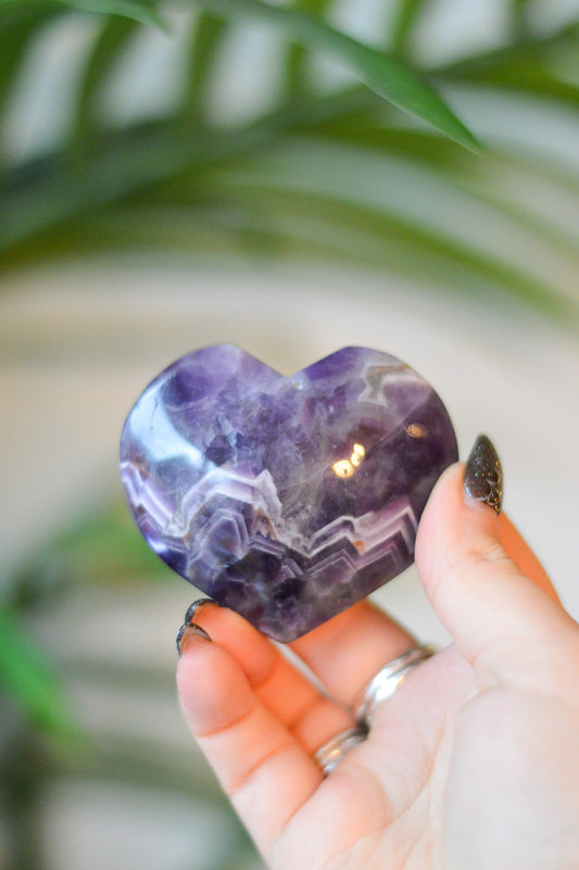 Chevron Amethyst Heart