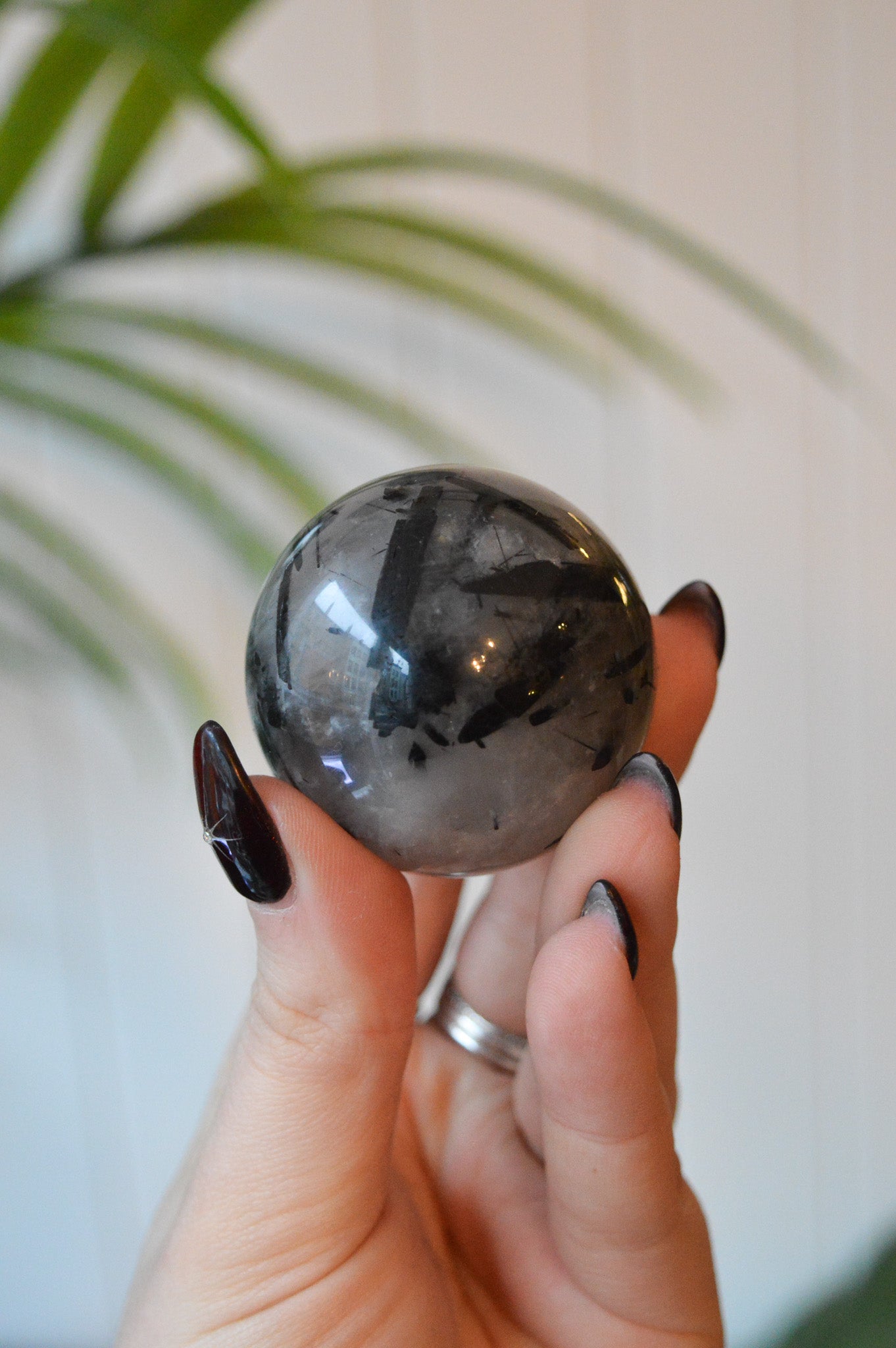 Tourmaline In Quartz Sphere #3