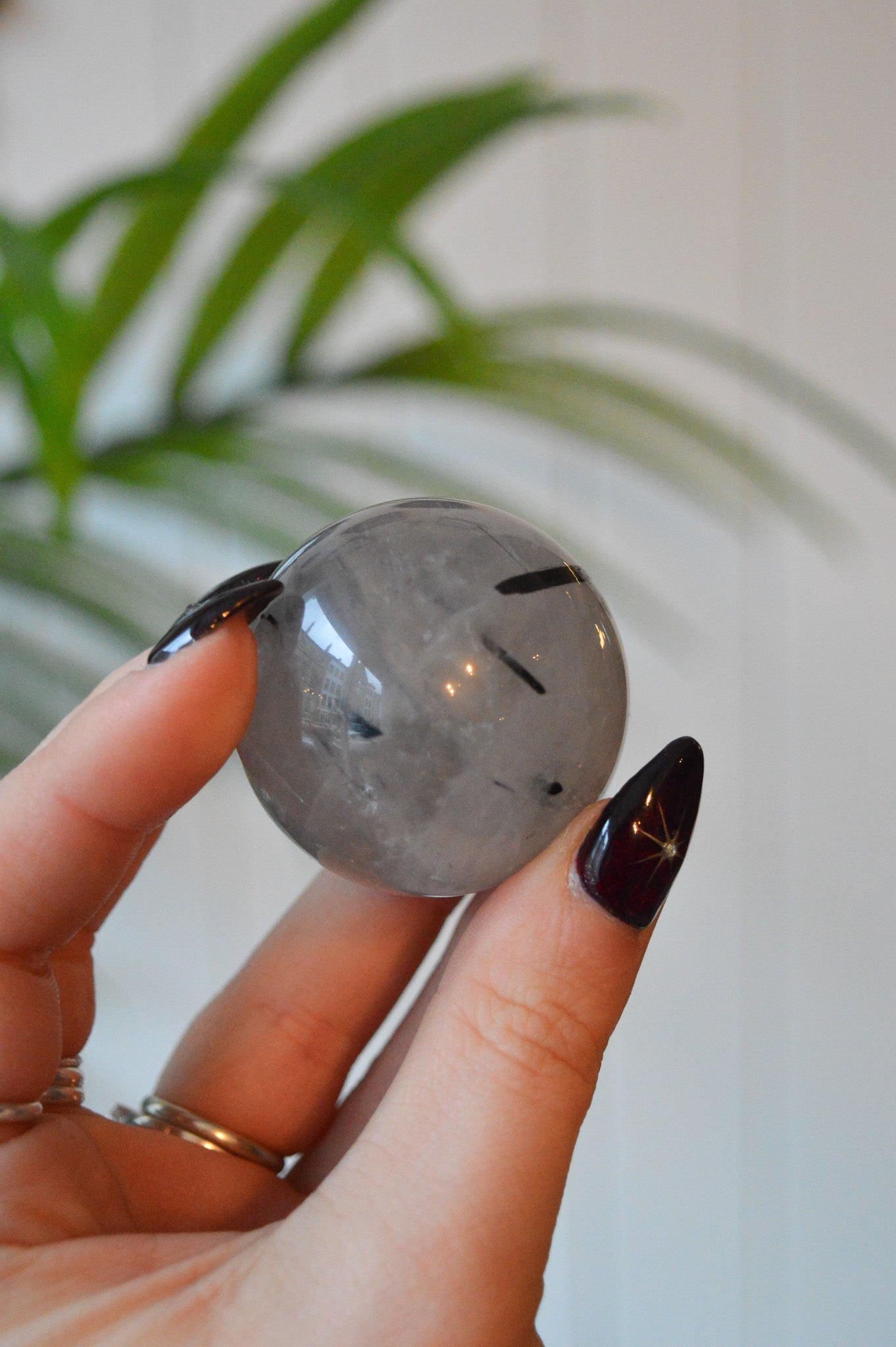 Tourmaline In Quartz Sphere #2