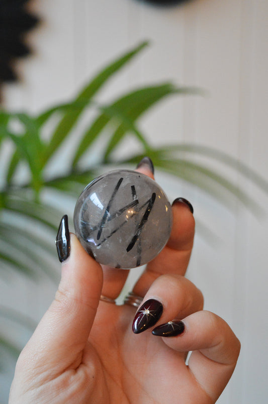 Tourmaline In Quartz Sphere #1