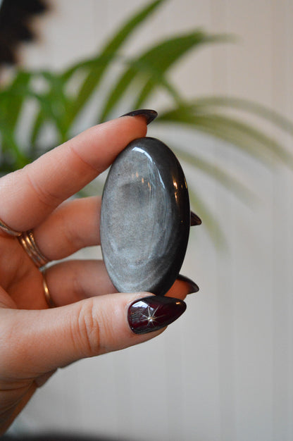 Silver Sheen Obsidian Palmstone