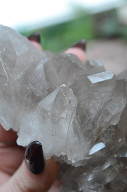 Smokey Quartz With Rutile Cluster