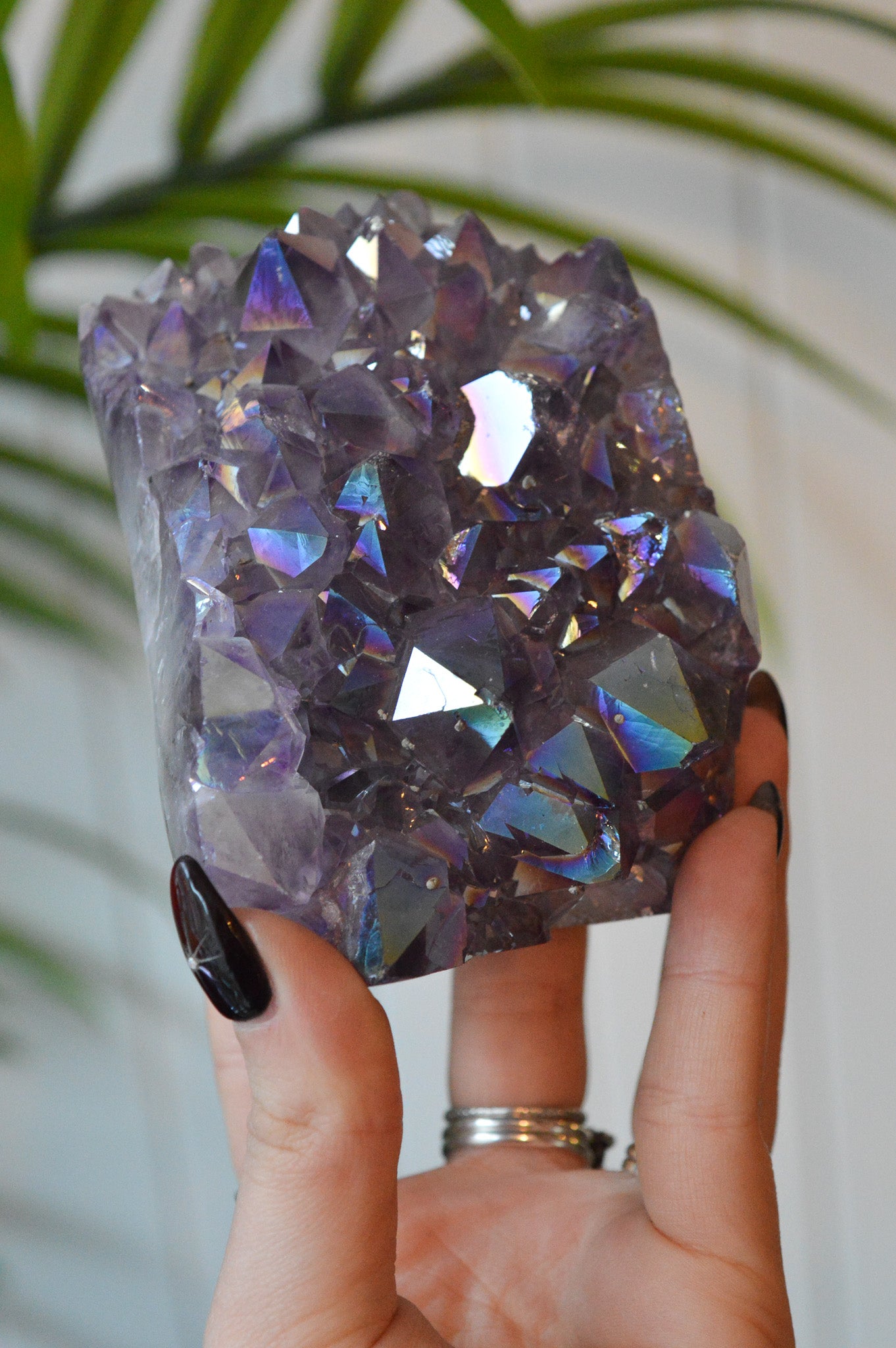 Aura Amethyst Cut Base Cluster