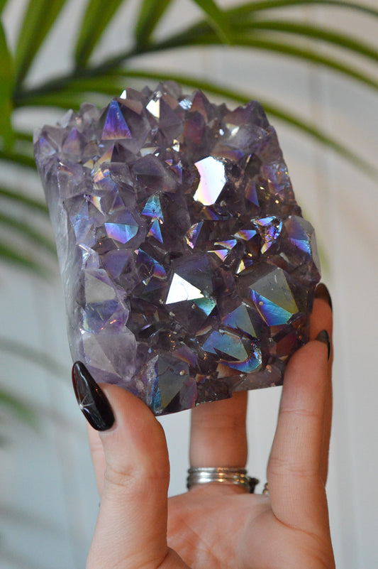 Aura Amethyst Cut Base Cluster