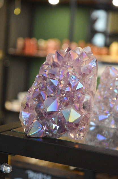 Aura Amethyst Cut Base Cluster