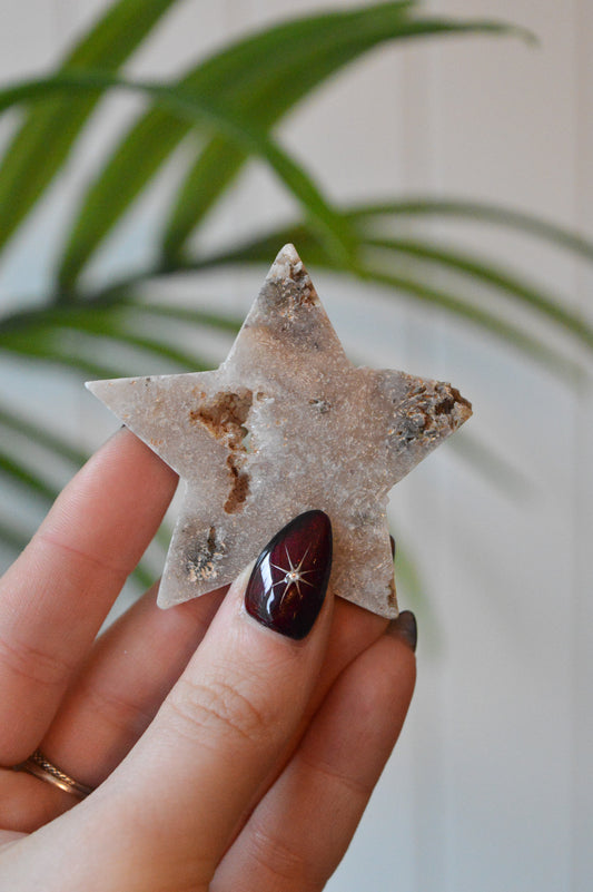 Pink Amethyst Star Slice #1