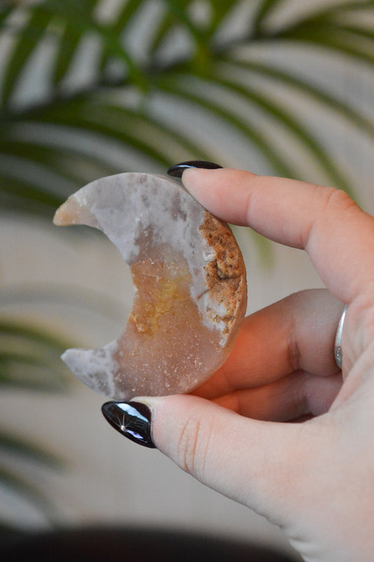 Pink Amethyst Moon Slice #1