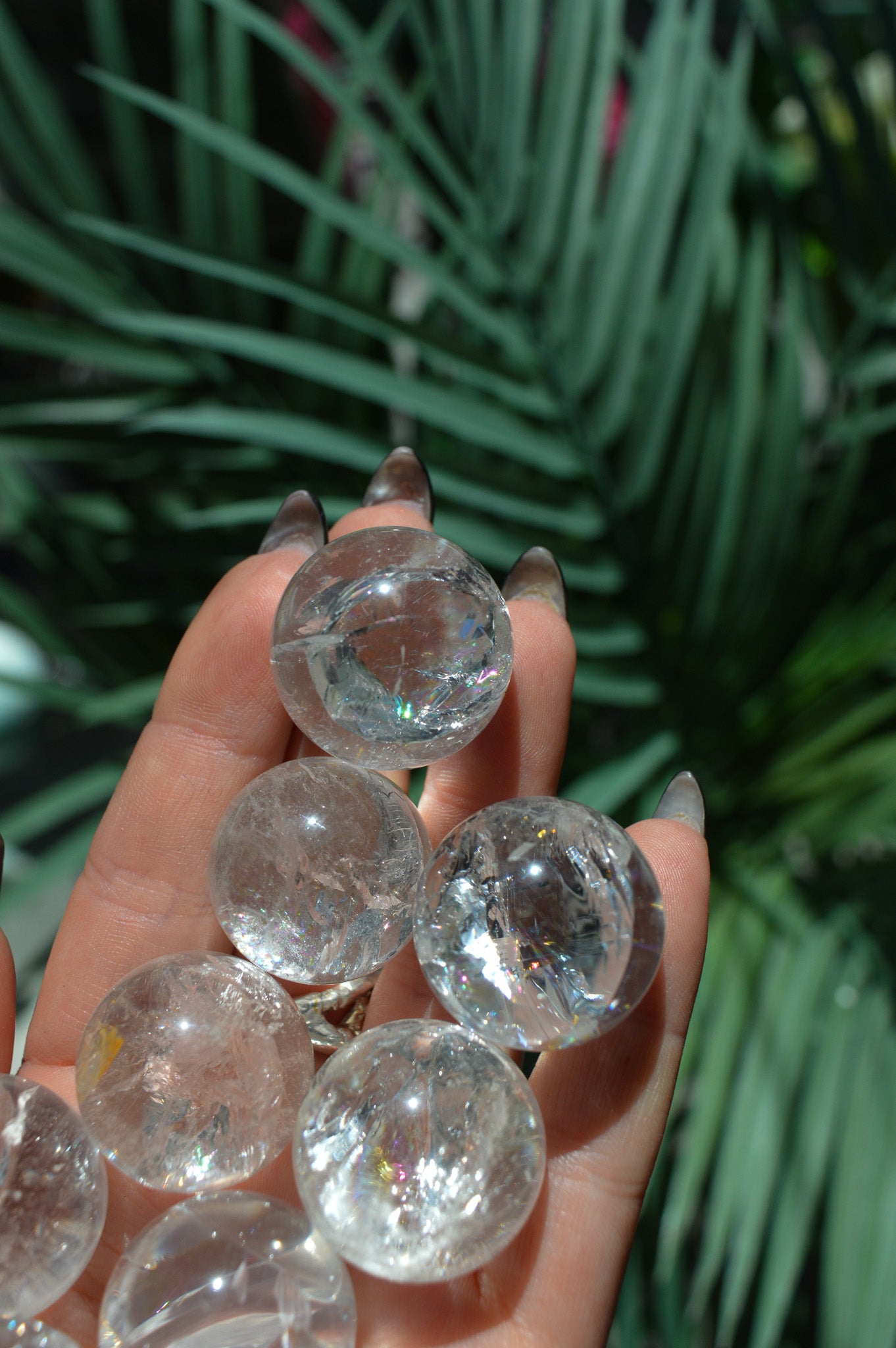 Clear Quartz Sphere With Rainbows