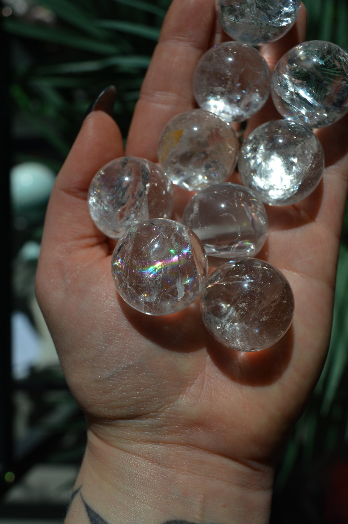 Clear Quartz Sphere With Rainbows