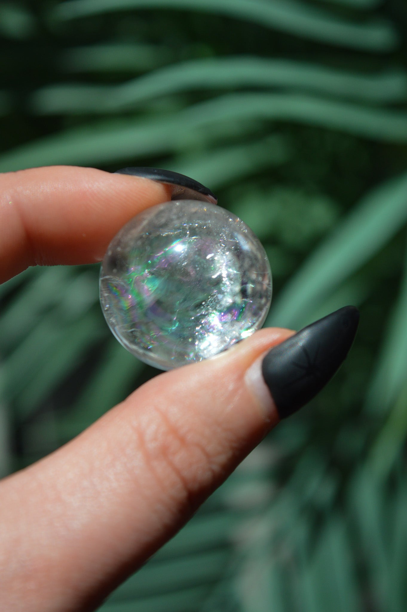 Clear Quartz Sphere With Rainbows
