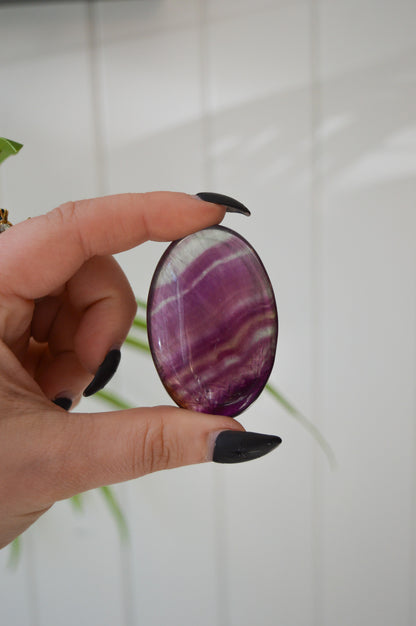Rainbow Fluorite Palmstone #1