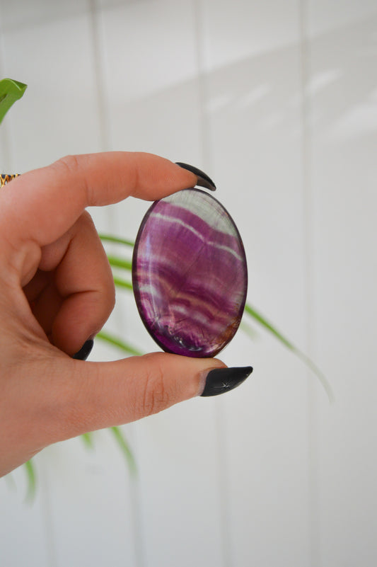 Rainbow Fluorite Palmstone #1