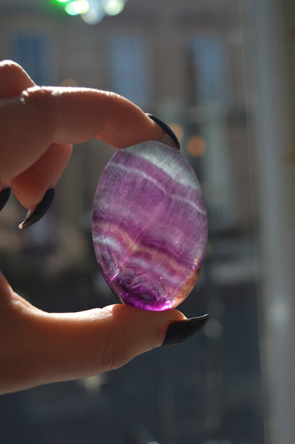 Rainbow Fluorite Palmstone #1