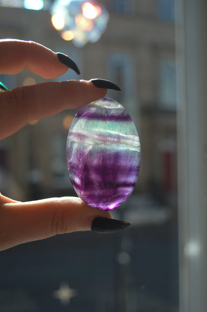 Rainbow Fluorite Palmstone #2