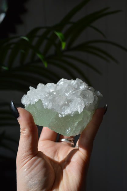 Green Fluorite With "Benz" Calcite Specimen