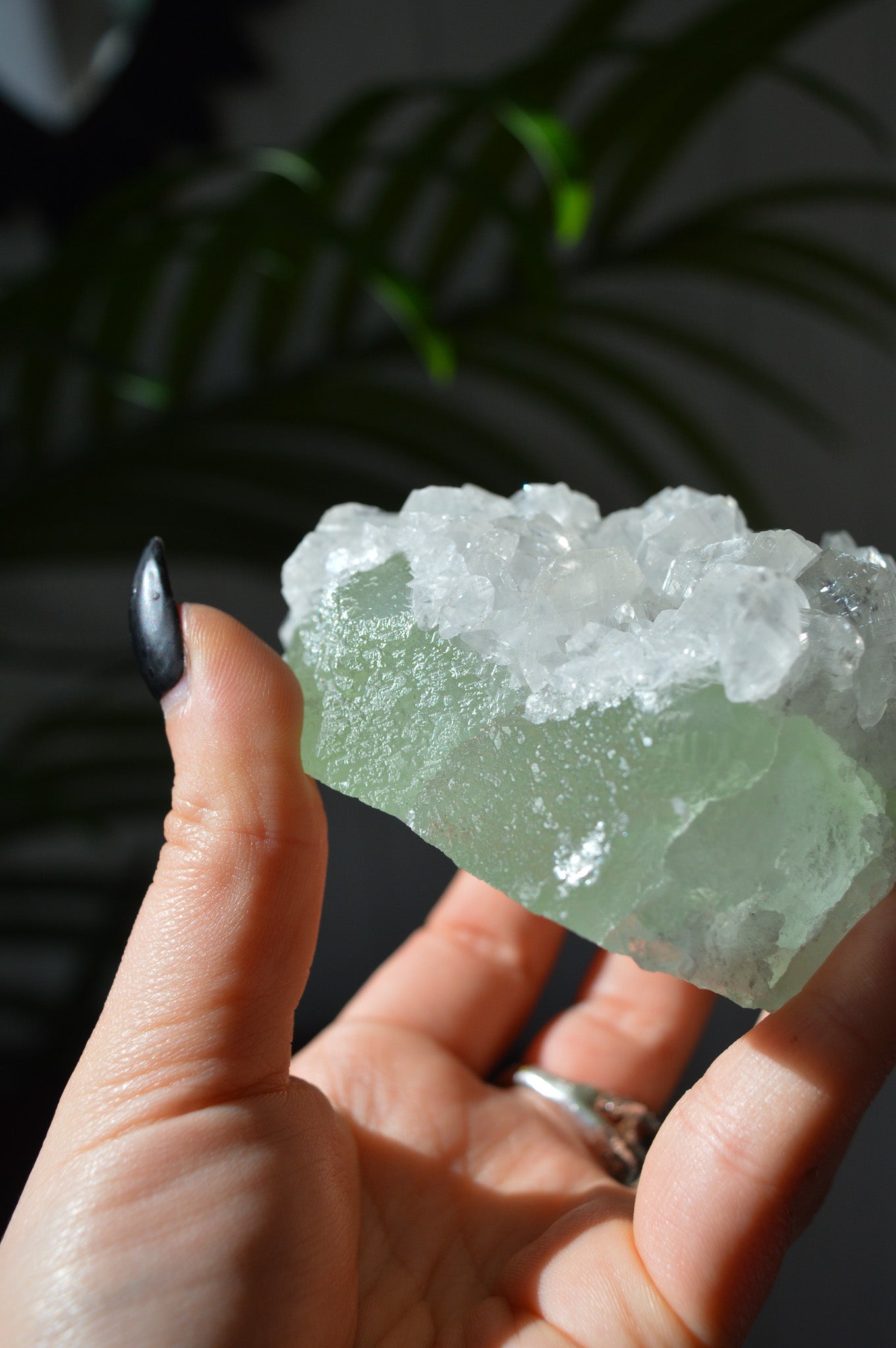 Green Fluorite With "Benz" Calcite Specimen