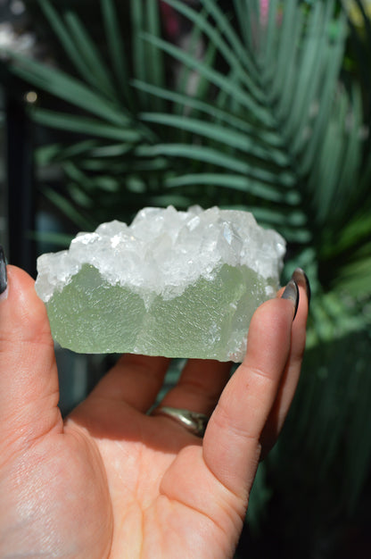 Green Fluorite With "Benz" Calcite Specimen