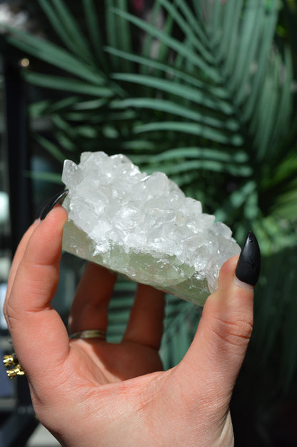 Green Fluorite With "Benz" Calcite Specimen