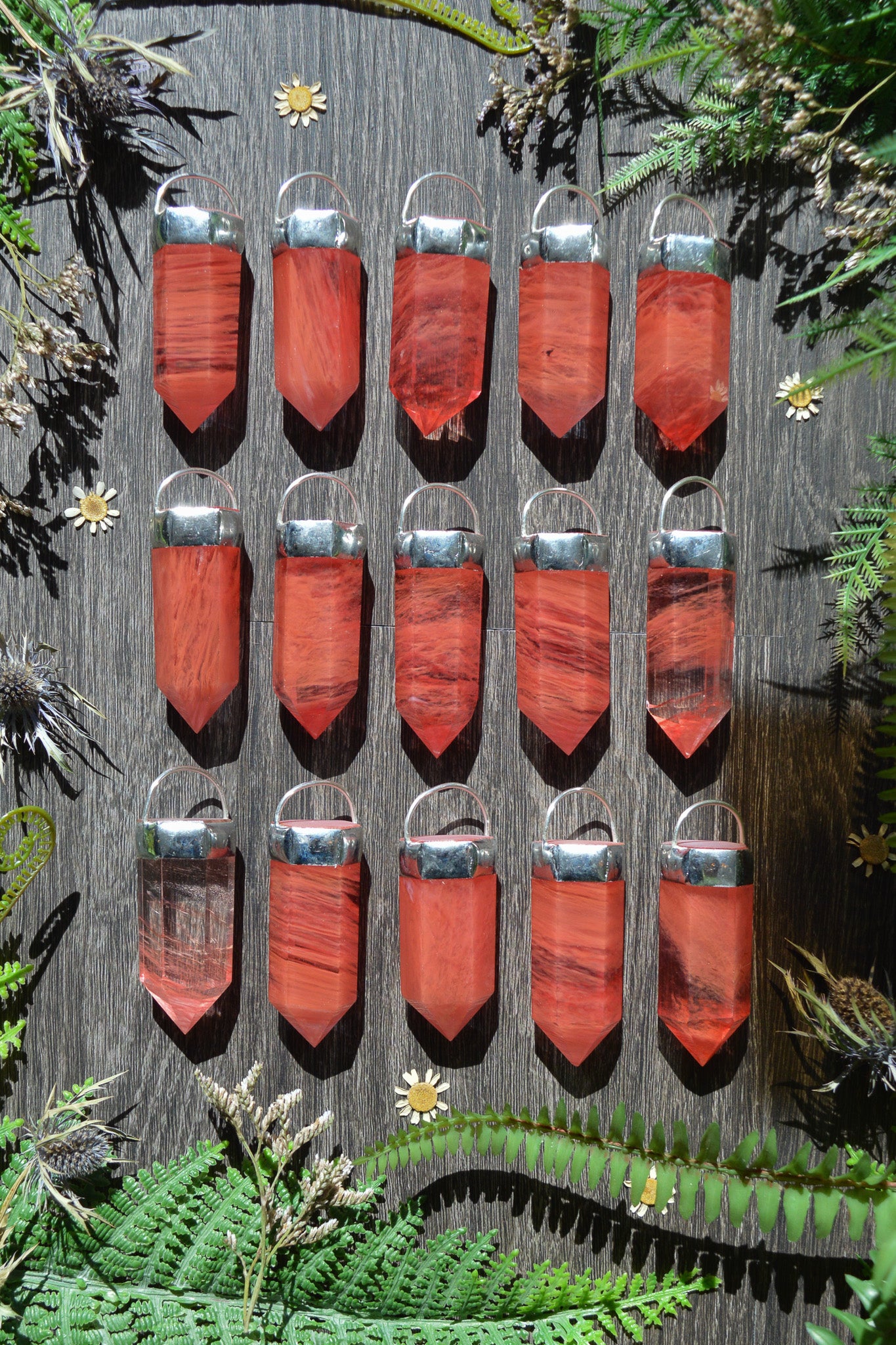 Red Smelted Glass Chunky Chain Necklace