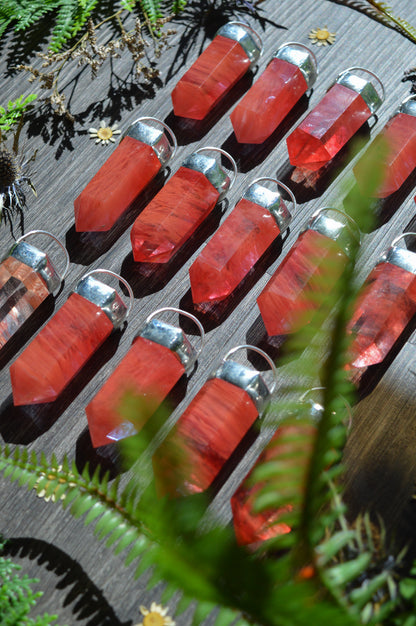 Red Smelted Glass Chunky Chain Necklace