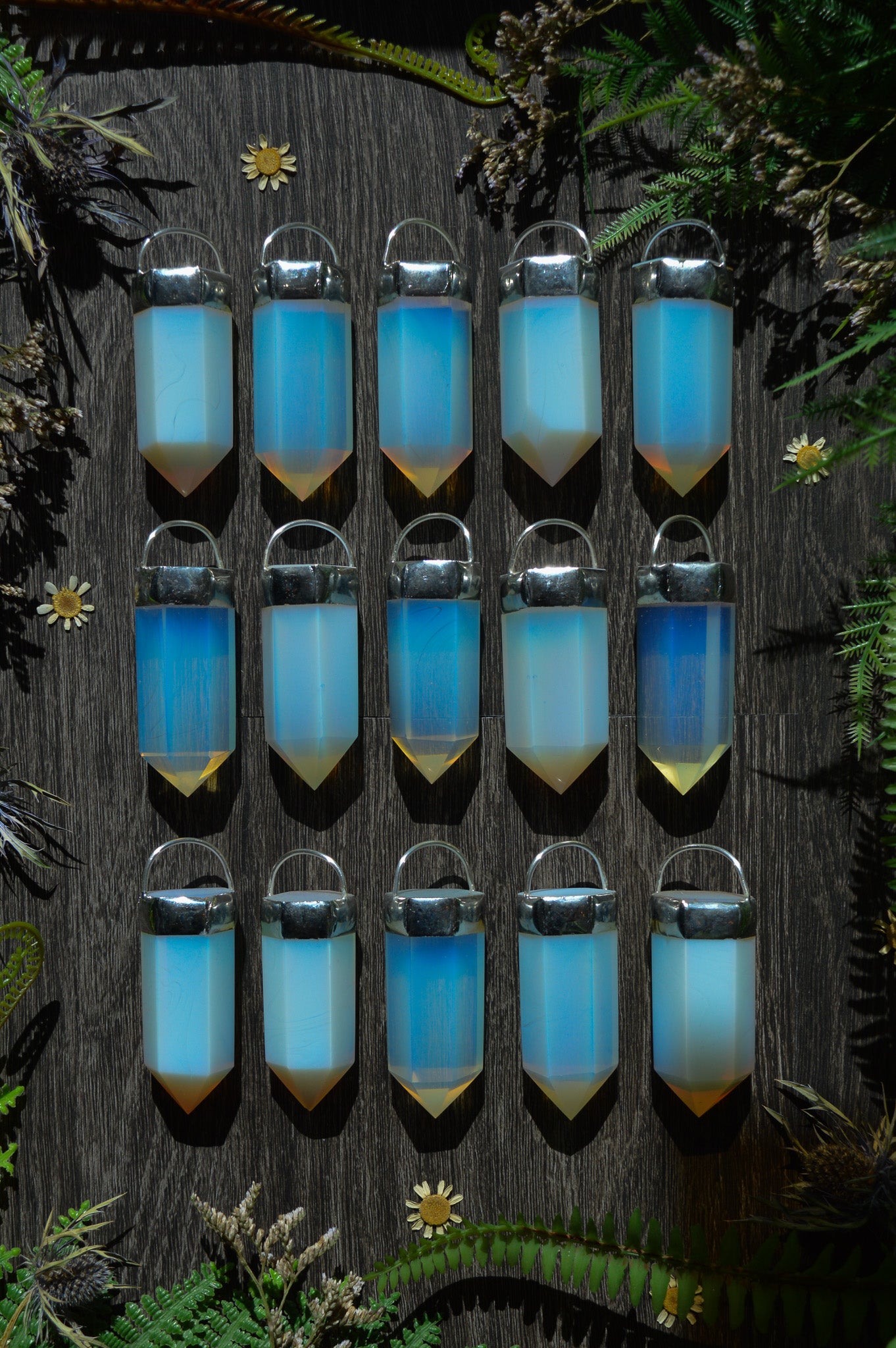 Opalite Glass Chunky Chain Necklace