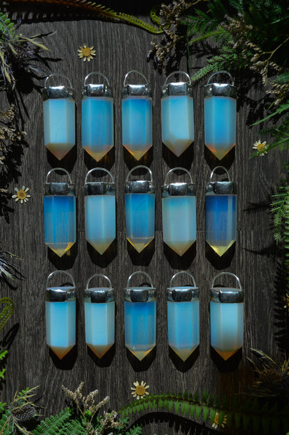 Opalite Glass Chunky Chain Necklace