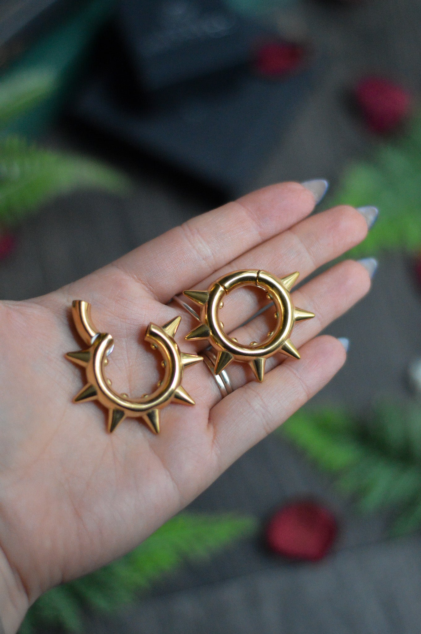 Spiked Hoop Ear Weights