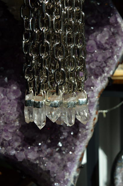 Raw Clear Quartz Chunky Chain Necklace