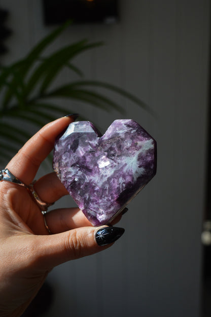 Lepidolite Heart