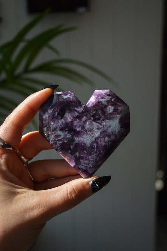 Lepidolite Heart