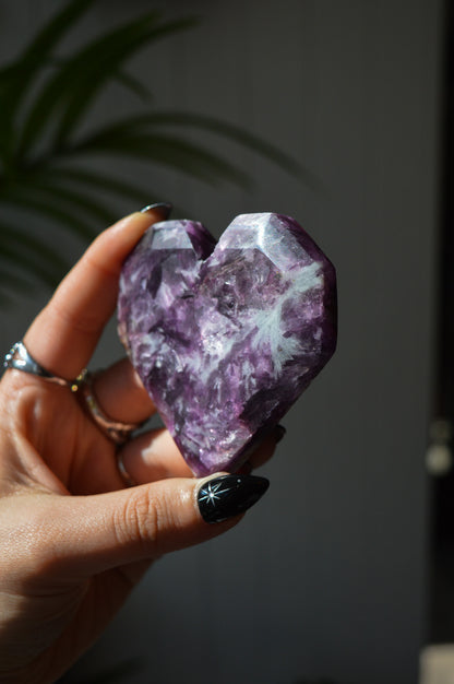 Lepidolite Heart