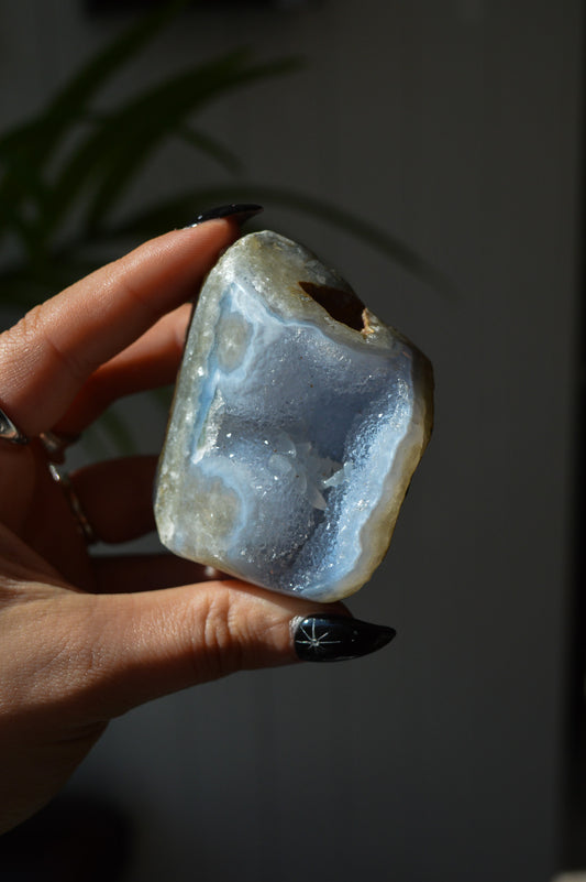 Blue Lace Agate Polished Front Specimen