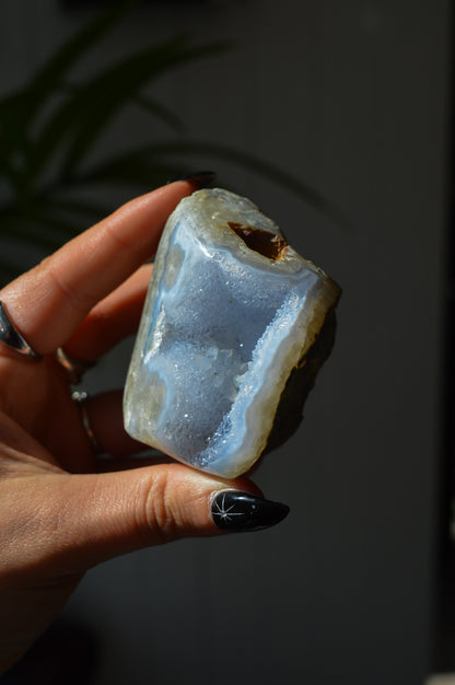 Blue Lace Agate Polished Front Specimen