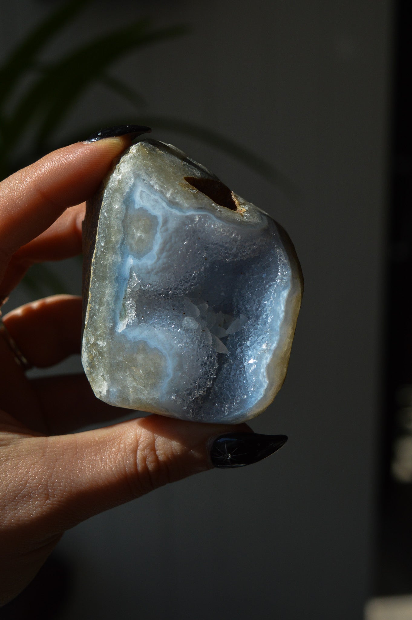 Blue Lace Agate Polished Front Specimen