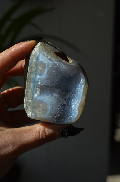 Blue Lace Agate Polished Front Specimen