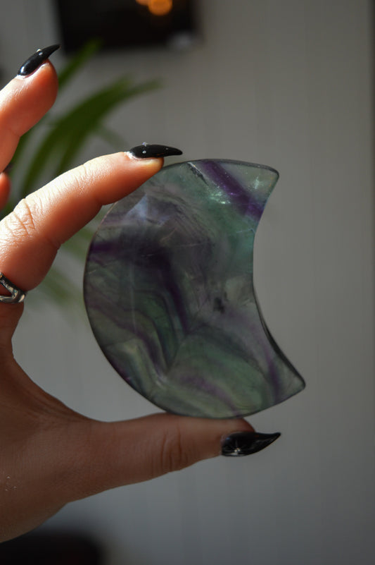 Rainbow Fluorite Moon