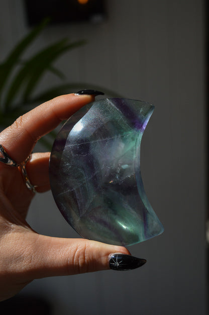 Rainbow Fluorite Moon