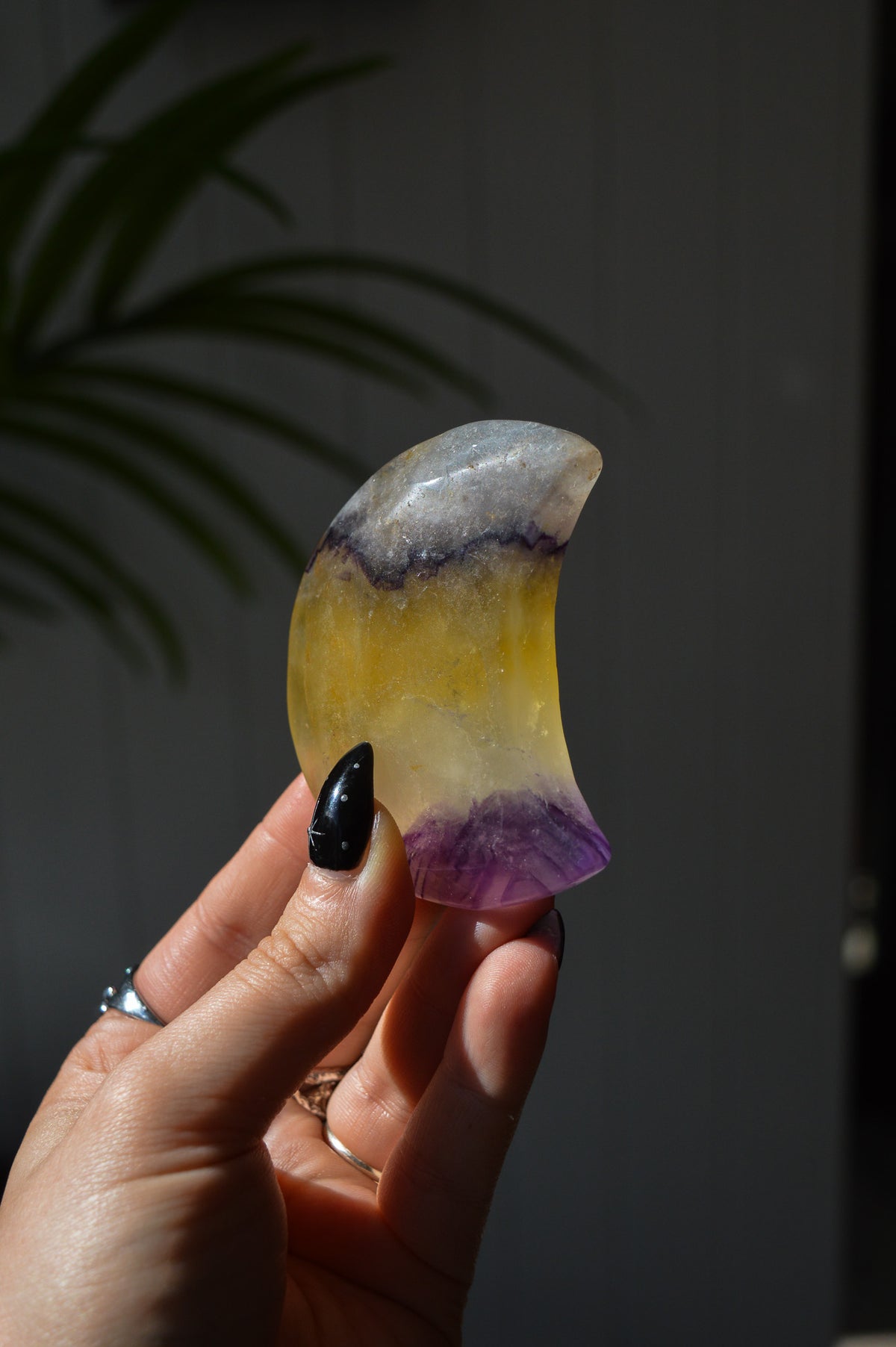 Yellow & Purple Fluorite Moon