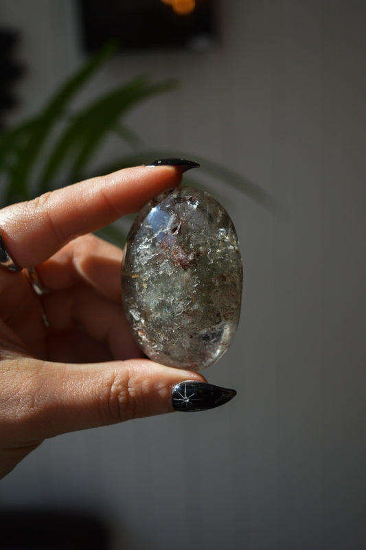 Garden Quartz (Lodolite) Palmstone #2