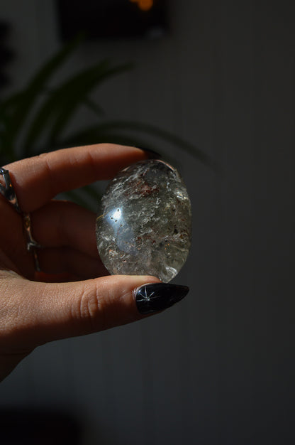 Garden Quartz (Lodolite) Palmstone #2