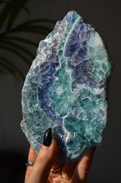 Rainbow Fluorite Slice
