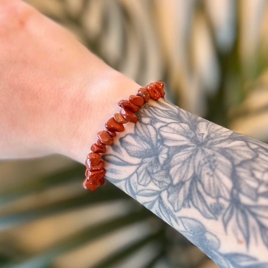 Red Jasper Chip Bracelet