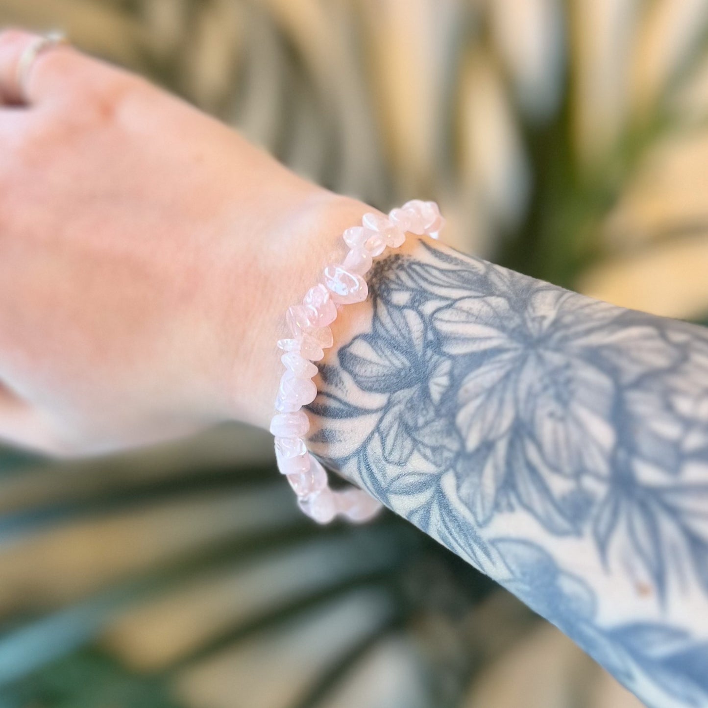 Rose Quartz Chip Bracelet