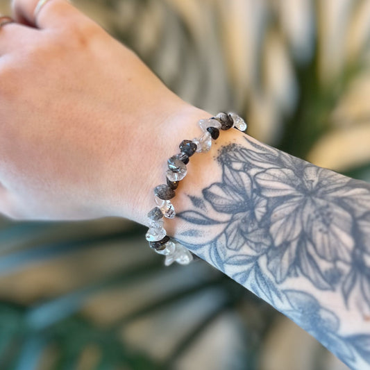 Tourmaline In Quartz Chip Bracelet