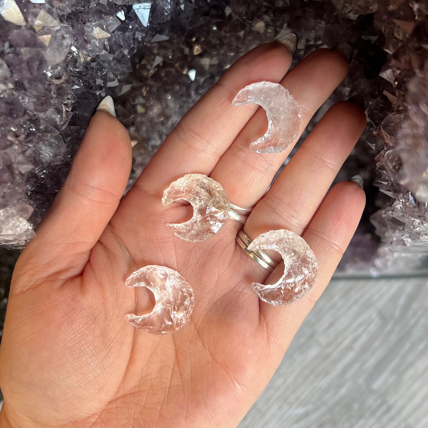 Rough Quartz Mini Moon